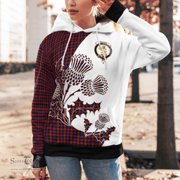 Scottish Broun Clan Badge Tartan White Thistle Hoodie - Tartan Plaid Hoodies Scottish Plaid Tartan Plaid - ScotsTee - scotstee.com