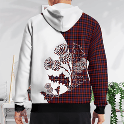 Scottish Broun Clan Badge Tartan White Thistle Hoodie - Tartan Plaid Hoodies Scottish Plaid Tartan Plaid - ScotsTee - scotstee.com