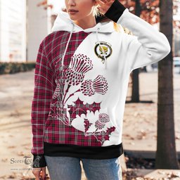 Scottish Little Clan Badge Tartan White Thistle Hoodie - Tartan Plaid Hoodies Scottish Plaid Tartan Plaid - ScotsTee - scotstee.com