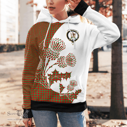 Scottish Gartshore Clan Badge Tartan White Thistle Hoodie - Tartan Plaid Hoodies Scottish Plaid Tartan Plaid - ScotsTee - scotstee.com