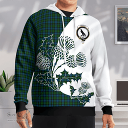 Scottish Mackie Clan Badge Tartan White Thistle Hoodie - Tartan Plaid Hoodies Scottish Plaid Tartan Plaid - ScotsTee - scotstee.com