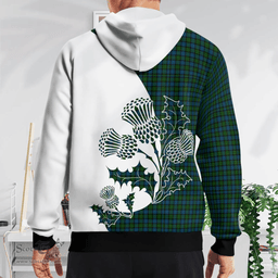 Scottish Mackie Clan Badge Tartan White Thistle Hoodie - Tartan Plaid Hoodies Scottish Plaid Tartan Plaid - ScotsTee - scotstee.com