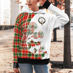 Scottish Gibson Clan Badge Tartan White Thistle Hoodie - Tartan Plaid Hoodies Scottish Plaid Tartan Plaid - ScotsTee - scotstee.com