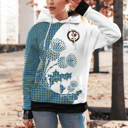 Scottish Laing Clan Badge Tartan White Thistle Hoodie - Tartan Plaid Hoodies Scottish Plaid Tartan Plaid - ScotsTee - scotstee.com