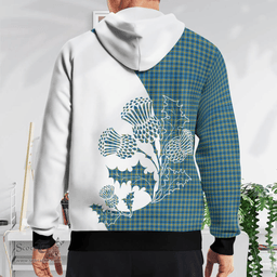Scottish Laing Clan Badge Tartan White Thistle Hoodie - Tartan Plaid Hoodies Scottish Plaid Tartan Plaid - ScotsTee - scotstee.com
