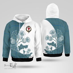 Scottish Laing Clan Badge Tartan White Thistle Hoodie - Tartan Plaid Hoodies Scottish Plaid Tartan Plaid - ScotsTee - scotstee.com