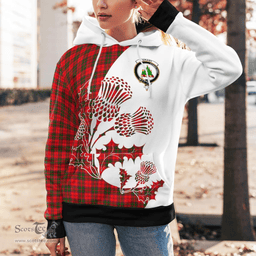 Scottish Grant Clan Badge Tartan White Thistle Hoodie - Tartan Plaid Hoodies Scottish Plaid Tartan Plaid - ScotsTee - scotstee.com
