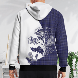 Scottish Fleming Clan Badge Tartan White Thistle Hoodie - Tartan Plaid Hoodies Scottish Plaid Tartan Plaid - ScotsTee - scotstee.com