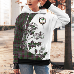 Scottish Crosbie Clan Badge Tartan White Thistle Hoodie - Tartan Plaid Hoodies Scottish Plaid Tartan Plaid - ScotsTee - scotstee.com