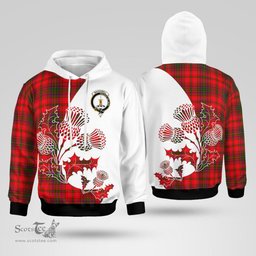 Scottish Macdowall Of Garthland Clan Badge Tartan White Thistle Hoodie - Tartan Plaid Hoodies Scottish Plaid Tartan Plaid - ScotsTee - scotstee.com