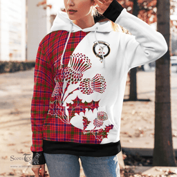 Scottish Macrae Clan Badge Tartan White Thistle Hoodie - Tartan Plaid Hoodies Scottish Plaid Tartan Plaid - ScotsTee - scotstee.com
