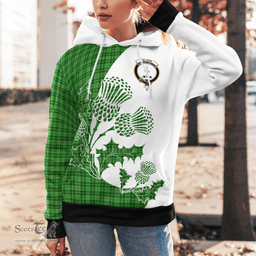 Scottish Blane Clan Badge Tartan White Thistle Hoodie - Tartan Plaid Hoodies Scottish Plaid Tartan Plaid - ScotsTee - scotstee.com