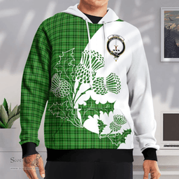 Scottish Blane Clan Badge Tartan White Thistle Hoodie - Tartan Plaid Hoodies Scottish Plaid Tartan Plaid - ScotsTee - scotstee.com