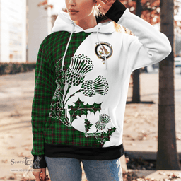 Scottish Beveridge Clan Badge Tartan White Thistle Hoodie - Tartan Plaid Hoodies Scottish Plaid Tartan Plaid - ScotsTee - scotstee.com