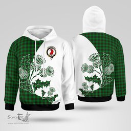 Scottish Halkerston Clan Badge Tartan White Thistle Hoodie - Tartan Plaid Hoodies Scottish Plaid Tartan Plaid - ScotsTee - scotstee.com