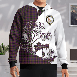 Scottish Macdonald Donald Clan Badge Tartan White Thistle Hoodie - Tartan Plaid Hoodies Scottish Plaid Tartan Plaid - ScotsTee - scotstee.com