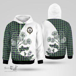 Scottish Dalrymple Clan Badge Tartan White Thistle Hoodie - Tartan Plaid Hoodies Scottish Plaid Tartan Plaid - ScotsTee - scotstee.com