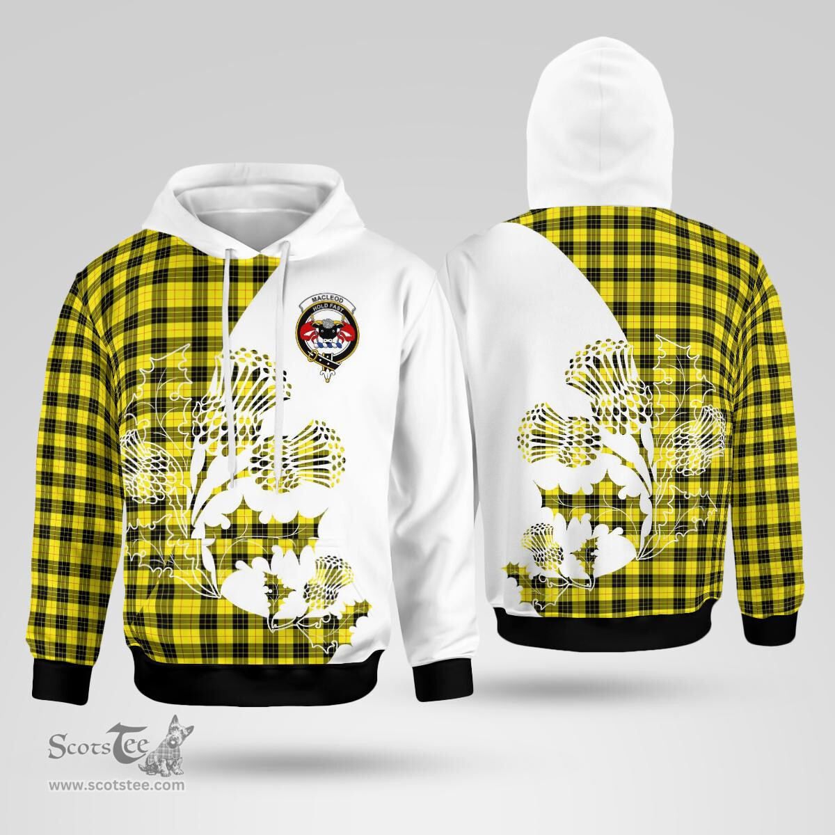 Scottish Macleod Of Lewis Clan Badge Tartan White Thistle Hoodie - Tartan Plaid Hoodies Scottish Plaid Tartan Plaid - ScotsTee - scotstee.com