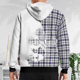 Scottish Hannay Clan Badge Tartan White Thistle Hoodie - Tartan Plaid Hoodies Scottish Plaid Tartan Plaid - ScotsTee - scotstee.com