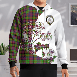 Scottish Macdonald Ranald Clan Badge Tartan White Thistle Hoodie - Tartan Plaid Hoodies Scottish Plaid Tartan Plaid - ScotsTee - scotstee.com