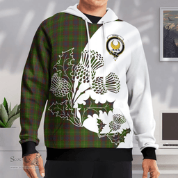 Scottish Durie Clan Badge Tartan White Thistle Hoodie - Tartan Plaid Hoodies Scottish Plaid Tartan Plaid - ScotsTee - scotstee.com