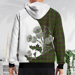 Scottish Durie Clan Badge Tartan White Thistle Hoodie - Tartan Plaid Hoodies Scottish Plaid Tartan Plaid - ScotsTee - scotstee.com