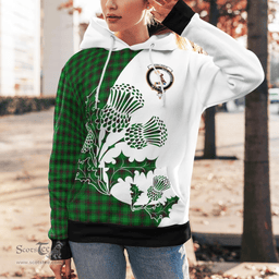 Scottish Kinloch Clan Badge Tartan White Thistle Hoodie - Tartan Plaid Hoodies Scottish Plaid Tartan Plaid - ScotsTee - scotstee.com