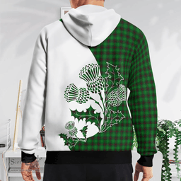 Scottish Kinloch Clan Badge Tartan White Thistle Hoodie - Tartan Plaid Hoodies Scottish Plaid Tartan Plaid - ScotsTee - scotstee.com