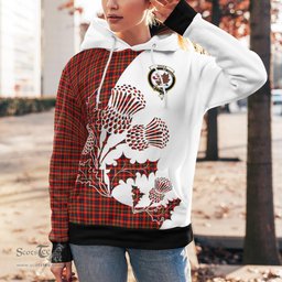 Scottish Innes Clan Badge Tartan White Thistle Hoodie - Tartan Plaid Hoodies Scottish Plaid Tartan Plaid - ScotsTee - scotstee.com