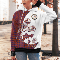 Scottish Cameron Clan Badge Tartan White Thistle Hoodie - Tartan Plaid Hoodies Scottish Plaid Tartan Plaid - ScotsTee - scotstee.com