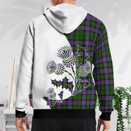 Scottish Blair Clan Badge Tartan White Thistle Hoodie - Tartan Plaid Hoodies Scottish Plaid Tartan Plaid - ScotsTee - scotstee.com