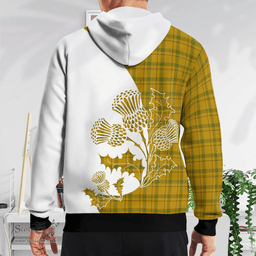 Scottish Houston Clan Badge Tartan White Thistle Hoodie - Tartan Plaid Hoodies Scottish Plaid Tartan Plaid - ScotsTee - scotstee.com
