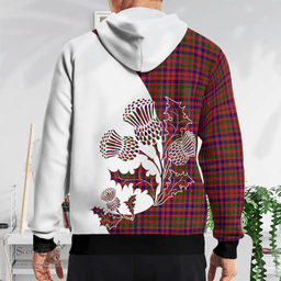 Scottish Macintyre Clan Badge Tartan White Thistle Hoodie - Tartan Plaid Hoodies Scottish Plaid Tartan Plaid - ScotsTee - scotstee.com