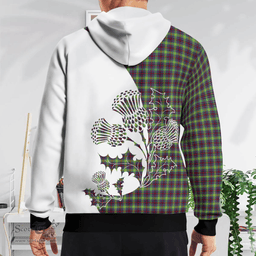 Scottish Clephan Clan Badge Tartan White Thistle Hoodie - Tartan Plaid Hoodies Scottish Plaid Tartan Plaid - ScotsTee - scotstee.com