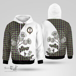 Scottish Clephan Clan Badge Tartan White Thistle Hoodie - Tartan Plaid Hoodies Scottish Plaid Tartan Plaid - ScotsTee - scotstee.com