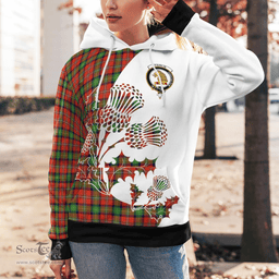 Scottish Fairlie Clan Badge Tartan White Thistle Hoodie - Tartan Plaid Hoodies Scottish Plaid Tartan Plaid - ScotsTee - scotstee.com