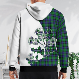 Scottish Graham Clan Badge Tartan White Thistle Hoodie - Tartan Plaid Hoodies Scottish Plaid Tartan Plaid - ScotsTee - scotstee.com