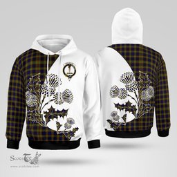 Scottish Maclellan Clan Badge Tartan White Thistle Hoodie - Tartan Plaid Hoodies Scottish Plaid Tartan Plaid - ScotsTee - scotstee.com