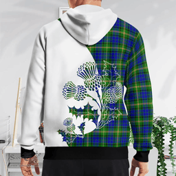 Scottish Maitland Clan Badge Tartan White Thistle Hoodie - Tartan Plaid Hoodies Scottish Plaid Tartan Plaid - ScotsTee - scotstee.com