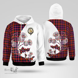 Scottish Macpherson Chief Clan Badge Tartan White Thistle Hoodie - Tartan Plaid Hoodies Scottish Plaid Tartan Plaid - ScotsTee - scotstee.com