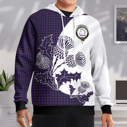 Scottish Horsburgh Clan Badge Tartan White Thistle Hoodie - Tartan Plaid Hoodies Scottish Plaid Tartan Plaid - ScotsTee - scotstee.com