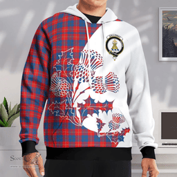 Scottish Galloway Clan Badge Tartan White Thistle Hoodie - Tartan Plaid Hoodies Scottish Plaid Tartan Plaid - ScotsTee - scotstee.com