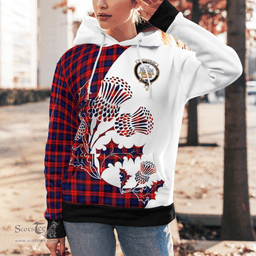 Scottish Maclachlan Clan Badge Tartan White Thistle Hoodie - Tartan Plaid Hoodies Scottish Plaid Tartan Plaid - ScotsTee - scotstee.com