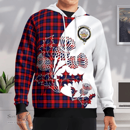 Scottish Maclachlan Clan Badge Tartan White Thistle Hoodie - Tartan Plaid Hoodies Scottish Plaid Tartan Plaid - ScotsTee - scotstee.com