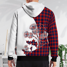 Scottish Maclachlan Clan Badge Tartan White Thistle Hoodie - Tartan Plaid Hoodies Scottish Plaid Tartan Plaid - ScotsTee - scotstee.com