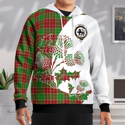 Scottish Baxter Clan Badge Tartan White Thistle Hoodie - Tartan Plaid Hoodies Scottish Plaid Tartan Plaid - ScotsTee - scotstee.com