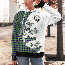 Scottish Colville Clan Badge Tartan White Thistle Hoodie - Tartan Plaid Hoodies Scottish Plaid Tartan Plaid - ScotsTee - scotstee.com