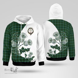 Scottish Cranstoun Clan Badge Tartan White Thistle Hoodie - Tartan Plaid Hoodies Scottish Plaid Tartan Plaid - ScotsTee - scotstee.com