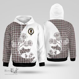 Scottish Borthwick Clan Badge Tartan White Thistle Hoodie - Tartan Plaid Hoodies Scottish Plaid Tartan Plaid - ScotsTee - scotstee.com