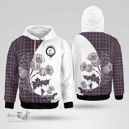 Scottish Dalmahoy Clan Badge Tartan White Thistle Hoodie - Tartan Plaid Hoodies Scottish Plaid Tartan Plaid - ScotsTee - scotstee.com